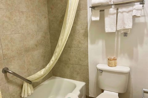 Room, 1 King Bed, Mobility Accessible, Non Smoking (Roll-in Shower) | Bathroom | Hair dryer, towels