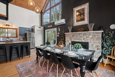 Cozy Dining With Our Propane Fireplace