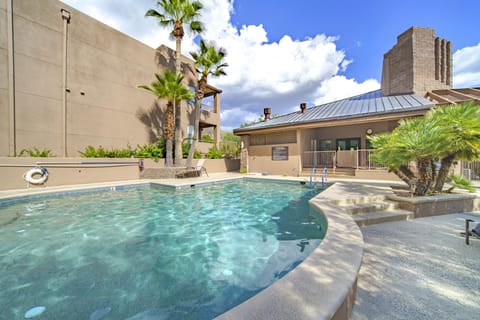 Escape the heat! Our retreat offers a second heated pool.
