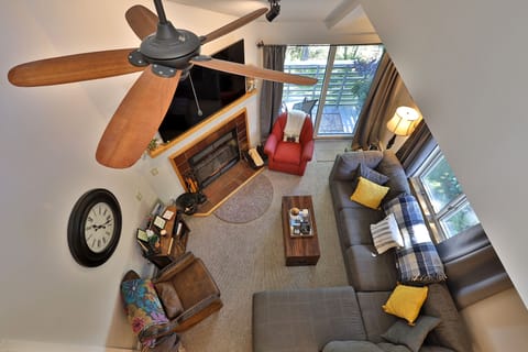 View from catwalk above living room