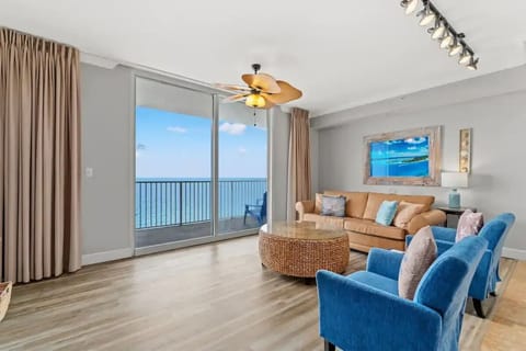 Enjoy the direct ocean view in the living room.  The sofa is a queen sleeper.