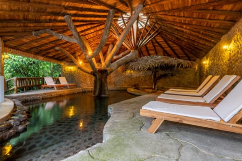 Indoor pool, outdoor pool, sun loungers