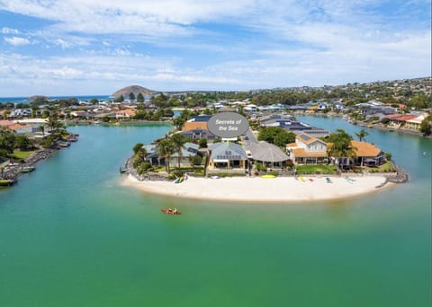 Overhead view of Secrets of the Sea with it's private beach (not open to public)