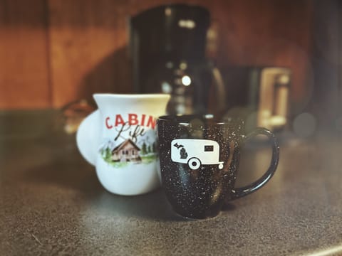 Coffee provided, enjoy a cup on the Bunkhouse porch on a cool Fall morning.