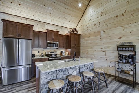 Breakfast Bar with Coffee Center - Full Custom Kitchen