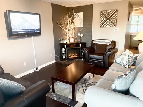 Family room, with fireplace.