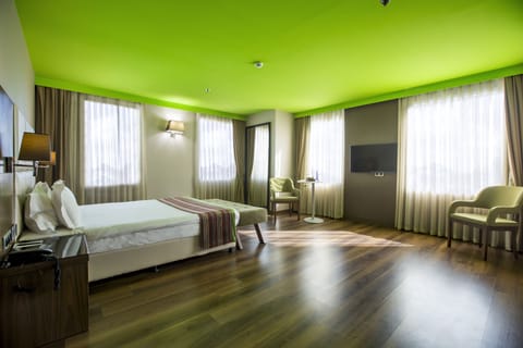 Family Room | Minibar, in-room safe, desk, blackout drapes