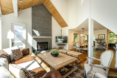 Main Floor - Living Area With Wood Burning Fireplace