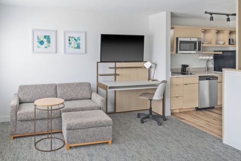 Studio, 1 King Bed with Sofa bed | Living room | LCD TV, video-game console