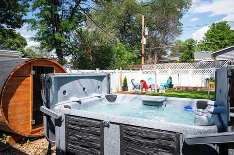 Jacuzzi and barrel sauna