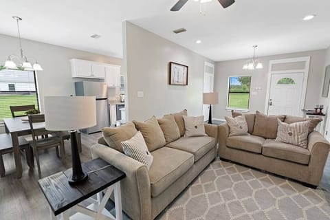 Living room with two comfy sofas to relax on