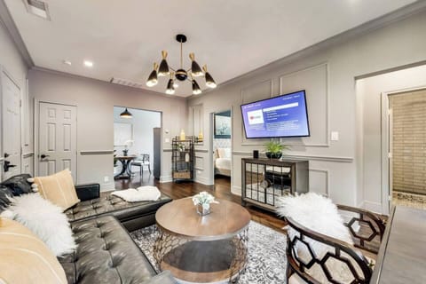 Living Room details. Kick back and relax with a good book on the sofa . There is a llarge 55' smart TV for you to stream your favorite TV shows and Movies. 