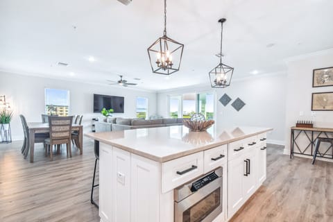 Full kitchen with seating