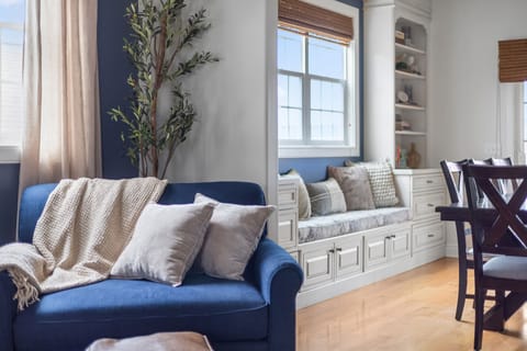 Where the living room effortlessly flows into the dining space.