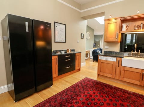 Fridge, dishwasher, electric kettle, toaster