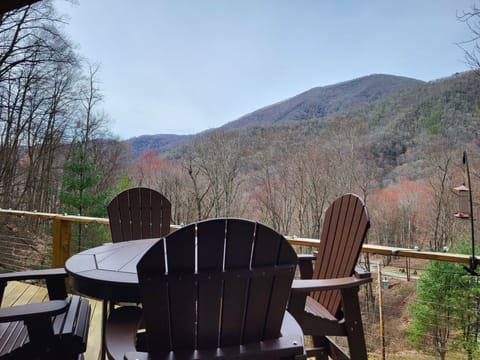 Enjoy a meal, games or conversation on the deck