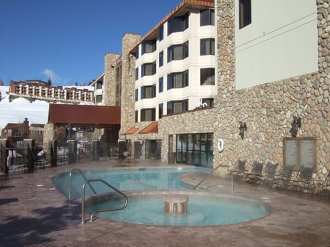 Heated indoor outdoor pool and hot tub
