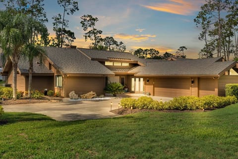 Stunning view of the property with all the lights.