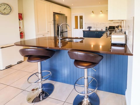 Fridge, dishwasher, cookware/dishes/utensils