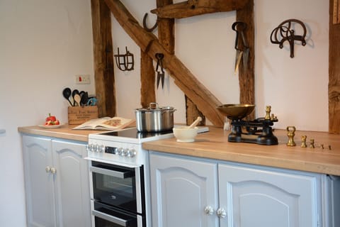 Fridge, cookware/dishes/utensils