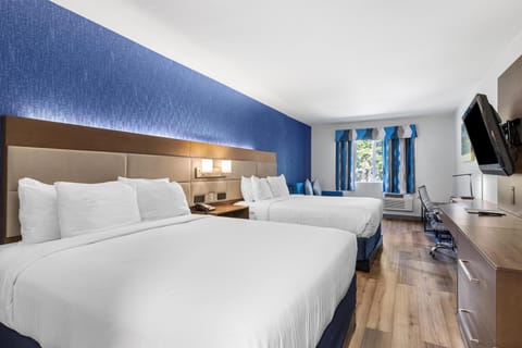 Standard Room, 2 Queen Beds, Non Smoking, Refrigerator & Microwave | Individually furnished, desk, laptop workspace, blackout drapes