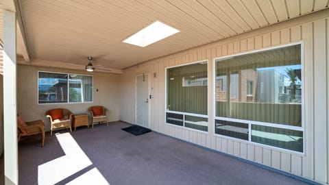 Front outdoor seating area w/ veiws to sip your morning & evening beverages