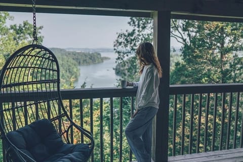 Start your day with coffee on a private lakeview deck