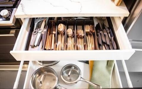 Homes comes complete with kitchen and dining essentials