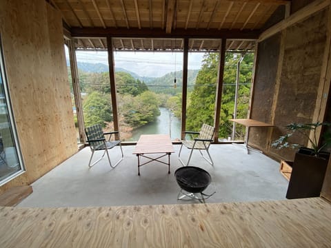 BBQ space overlooking the Takatoki River