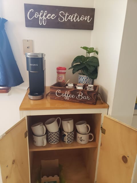 Coffee Station with Pods, Cream, and Sugar