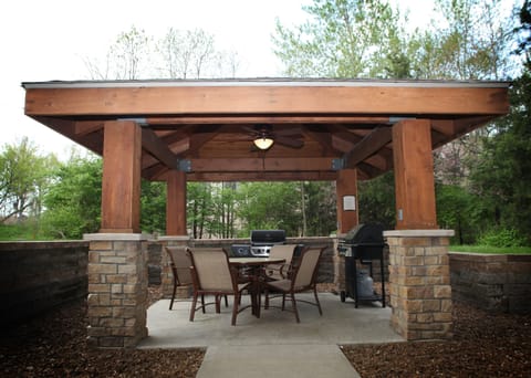 Grill up a meal on the shared BBQ.