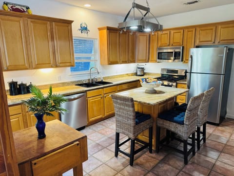 Fully stocked kitchen just bring your own food and drinks.