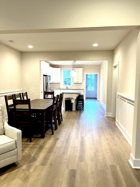 Full shot of the downstairs common area from the living room