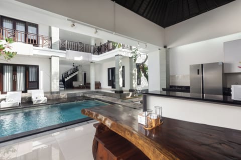 Villa with Private Pool | Private kitchen | Full-size fridge, microwave, stovetop, electric kettle