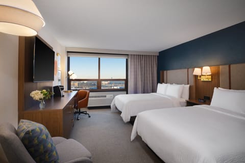 Premium Room, 2 Queen Beds (Airport View) | Down comforters, in-room safe, desk, laptop workspace