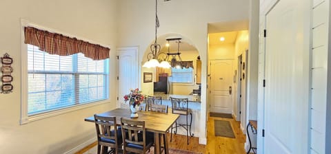 Gorgeous dining area and a beautiful view of the Ozark Mountains! 