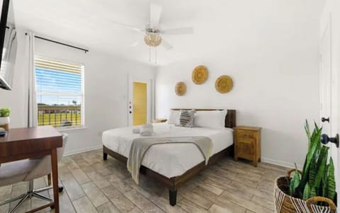 Downstairs King Size Bed with attached bathroom