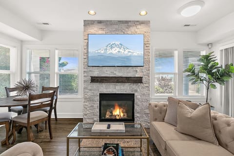 Gas Fireplace + 55' Smart TV