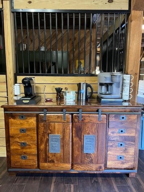 Stocked coffee, espresso, tea and hot chocolate bar