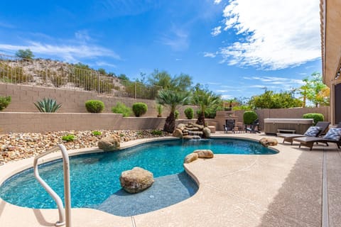 Private pool backing to the desert for ultimate relaxation