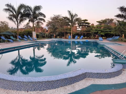 Outdoor pool, open 10:00 AM to 6:30 PM, free cabanas, sun loungers