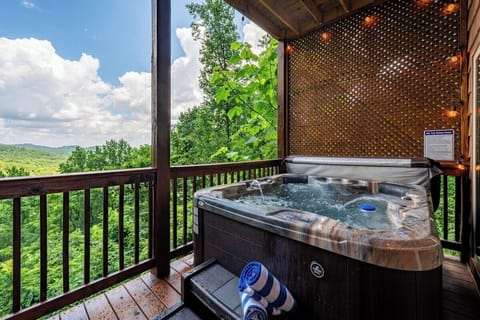 You'll love the secluded and private hot tub with amazing views!