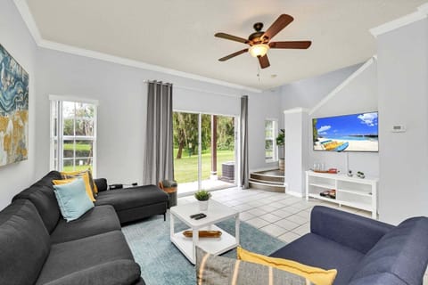 Enjoy a movie night with your loved ones in our cozy living room!