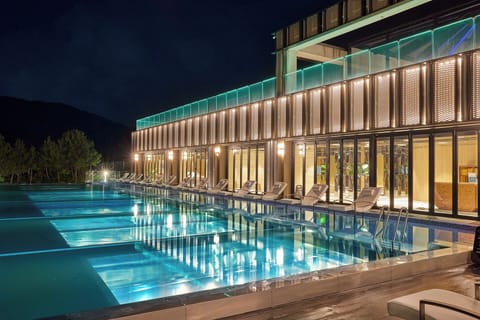 Outdoor pool, open 9:00 AM to 8:00 PM, sun loungers