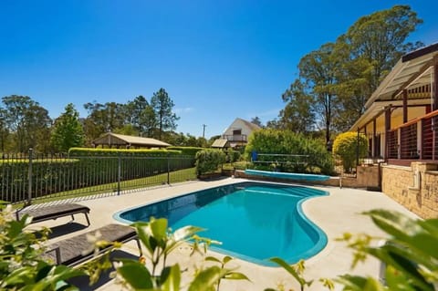 View from the  pool towards Firefly Cottage