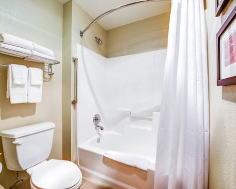 Standard Double Room, 2 Double Beds, Non Smoking | Bathroom | Hair dryer, towels, soap, shampoo