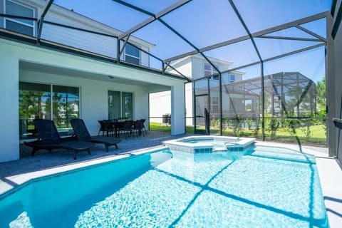Private screened pool and spa