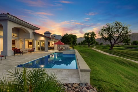 Across Pool To Western Mountains Night