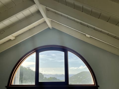 Bed view from loft -- picture window!