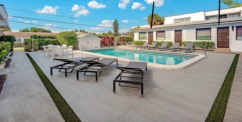 Studio with a pool view